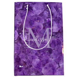 Bolsa De Regalo Mediana Amethyst Birthstone Monogram Personalized Name