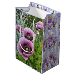 Bolsa De Regalo Mediana Ametistas Amapolas Moradas Lilas Acuarela Media