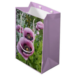 Bolsa De Regalo Mediana Ametistas Amapolas Moradas Lilas Acuarela Medio