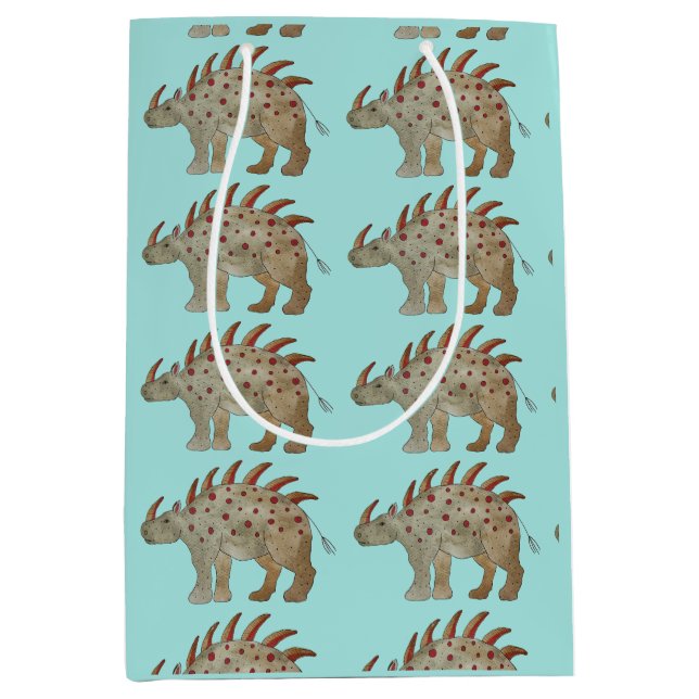 Bolsa De Regalo Mediana Amigable Dinosaurio (Anverso)