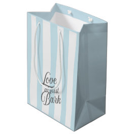 Bolsa De Regalo Mediana 'Amor a primera ladrada' Rayado azul y blanco 