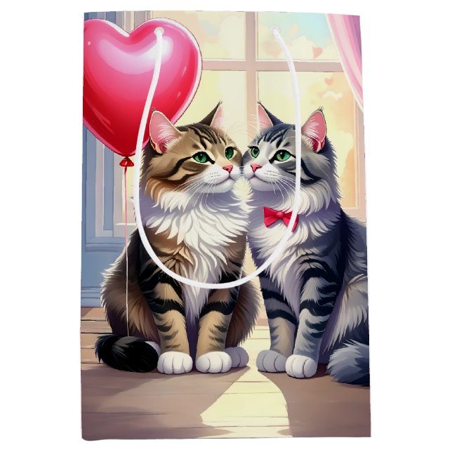 Bolsa De Regalo Mediana Amor al gato (Anverso)