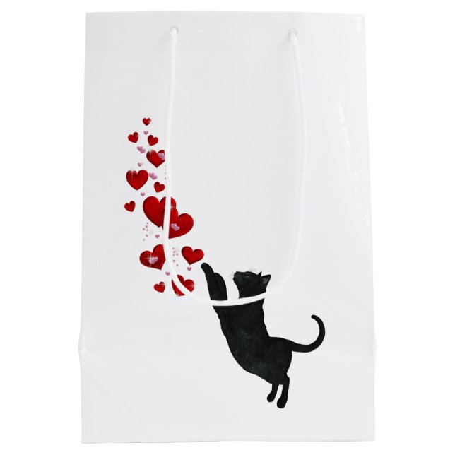 Bolsa De Regalo Mediana Amor de gatos gatitos (Reverso)