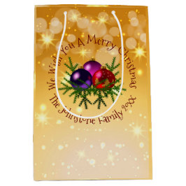 Bolsa De Regalo Mediana Añadir Navidades coincidentes con nombres en Ba de