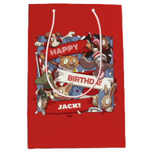 Bolsa De Regalo Mediana Añadir su nombre Feliz cumpleaños Personalizado de