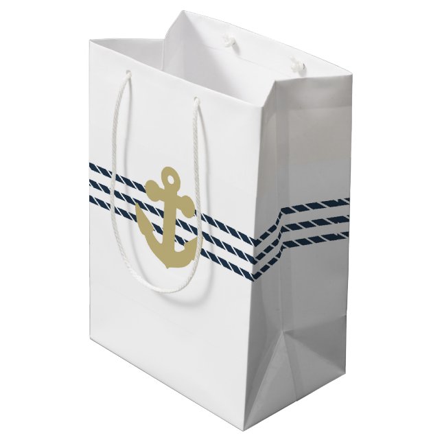 Bolsa De Regalo Mediana Ancla de barco náutico, cuerda (Angulo reverso)