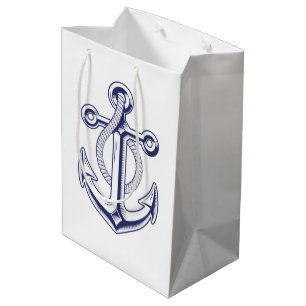 Bolsa De Regalo Mediana Ancla Marinero Azul Marino Boda Grande Gif