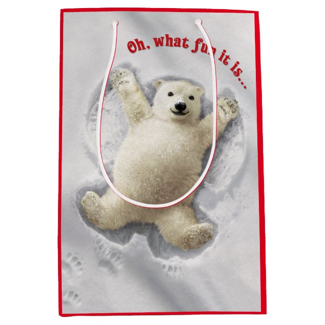 Bolsa De Regalo Mediana Ángel de nieve realmente grande (Anverso)