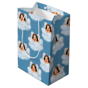 Bolsa De Regalo Mediana Ángel en las nubes 3-Blue-GIFT BAG m