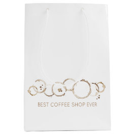 Bolsa De Regalo Mediana Anillos de Café NOMBRE DE NEGOCIO Tienda de Café D