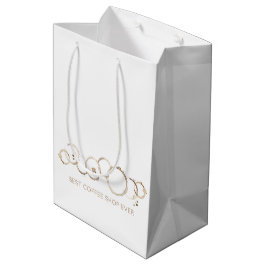 Bolsa De Regalo Mediana Anillos de Café NOMBRE DE NEGOCIO Tienda de Café D