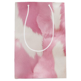 Bolsa De Regalo Mediana Animal Piel de vaca de oro blanco rosado de Rubor