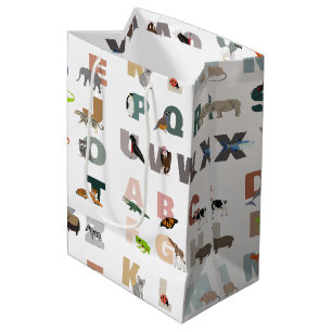 Bolsa De Regalo Mediana Animales ABC Cute Alphabet