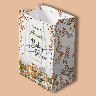 Bolsa De Regalo Mediana Animales adorables del bosque Gracias Baby Shower