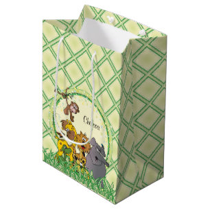 Bolsa De Regalo Mediana Animales Baby Shower del bebé de la selva del