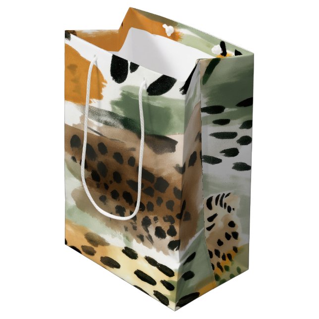 Bolsa De Regalo Mediana Animales Safari para dibujos animados africanos (Angulo Anverso)