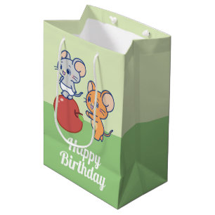 Bolsa De Regalo Mediana Anime Tuffy y Jerry Apple Rolling