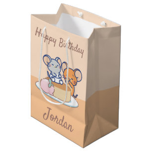 Bolsa De Regalo Mediana Anime Tuffy y Jerry Cheesecake