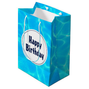 Bolsa De Regalo Mediana Aniversario de la foto del agua de la piscina azul