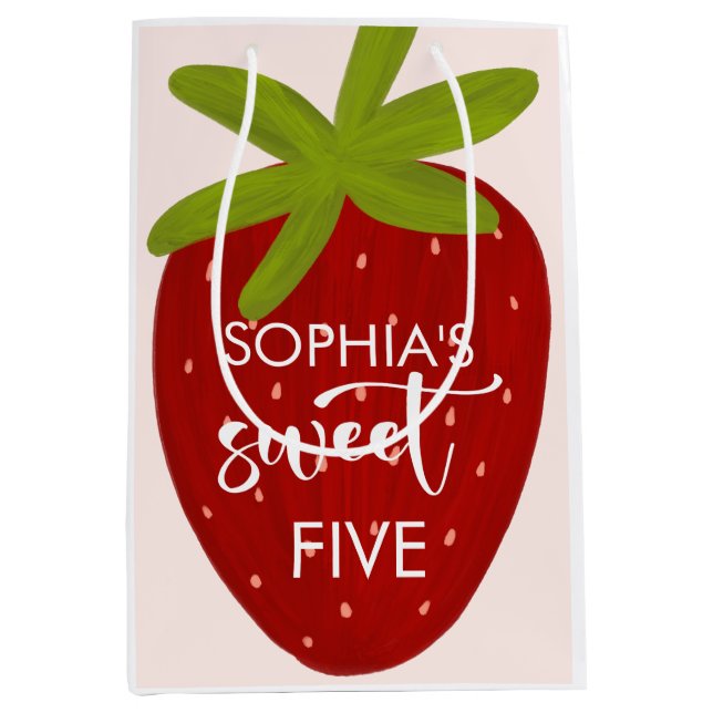Bolsa De Regalo Mediana Aniversario de la fresa dulce (Anverso)