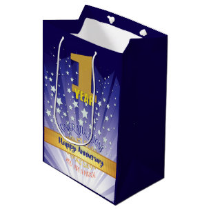 Bolsa De Regalo Mediana Aniversario de la Recuperación de 1 Año Negrita Nú