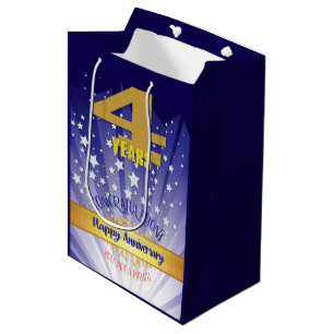 Bolsa De Regalo Mediana Aniversario de la Recuperación de 4 Años Número en
