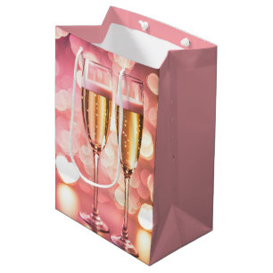 Bolsa De Regalo Mediana Aniversario de las flautas de champagne