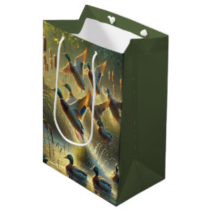 Bolsa De Regalo Mediana Aniversario De Los Patos Y Las Piscinas De Mallard