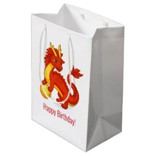 Bolsa De Regalo Mediana Aniversario del dragón chino rojo