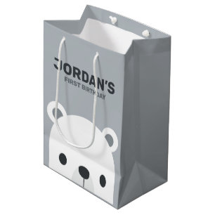 Bolsa De Regalo Mediana Aniversario del Oso Polar Pequeño