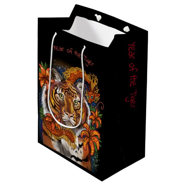Bolsa De Regalo Mediana Año chino del tigre (Angulo Anverso)