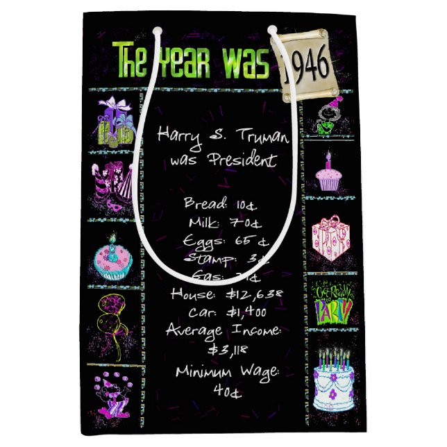 Bolsa De Regalo Mediana Año De Nacimiento 1946 Divertida Trivia Sobre Negr (Anverso)