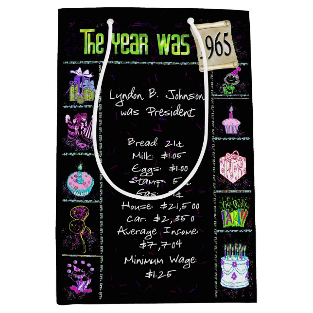 Bolsa De Regalo Mediana Año De Nacimiento 1965 Divertida Trivia Sobre Negr (Anverso)