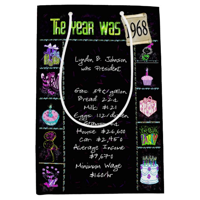 Bolsa De Regalo Mediana Año De Nacimiento 1968 Divertida Trivia Sobre Negr (Anverso)