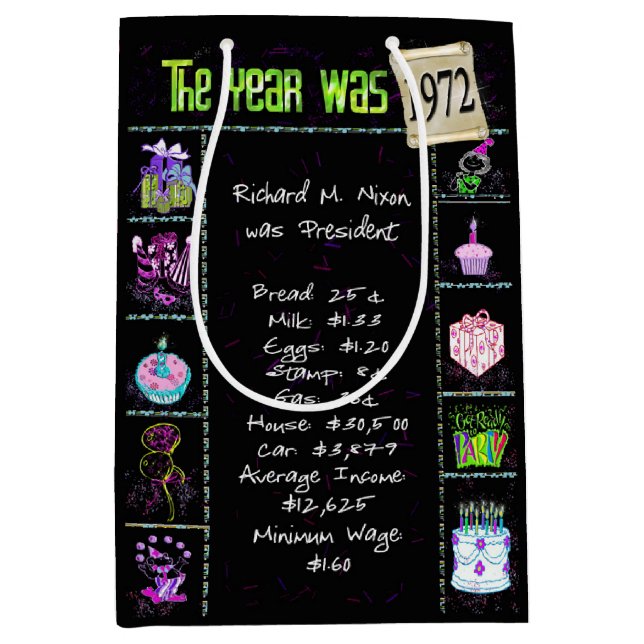 Bolsa De Regalo Mediana Año De Nacimiento 1972 Divertida Trivia Sobre Negr (Anverso)