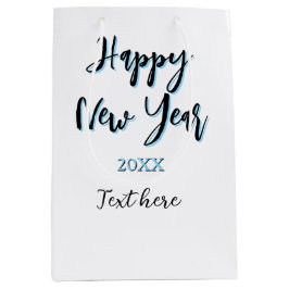 Bolsa De Regalo Mediana Año nuevo azul negro audaz año simple