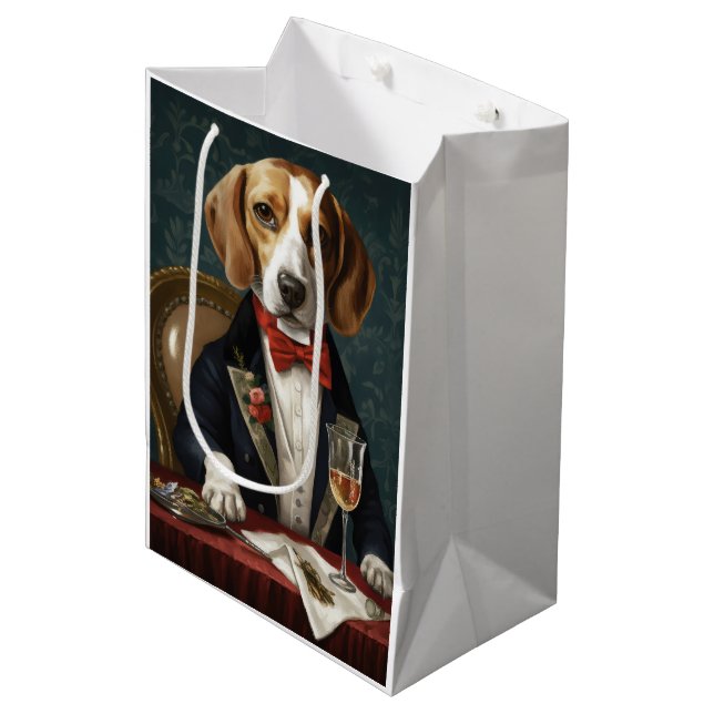 Bolsa De Regalo Mediana Año Nuevo Beagle (Angulo Anverso)