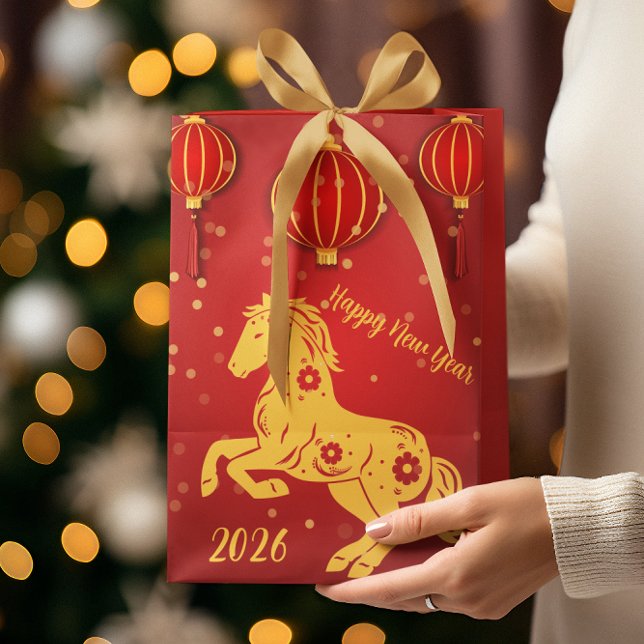 Bolsa De Regalo Mediana Año Nuevo Lunar 2026 | Año del caballo (Subido por el creador)