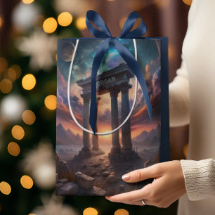 Bolsa De Regalo Mediana Antiguo Templo Cósmico - Fantasía Galaxia Ruina De