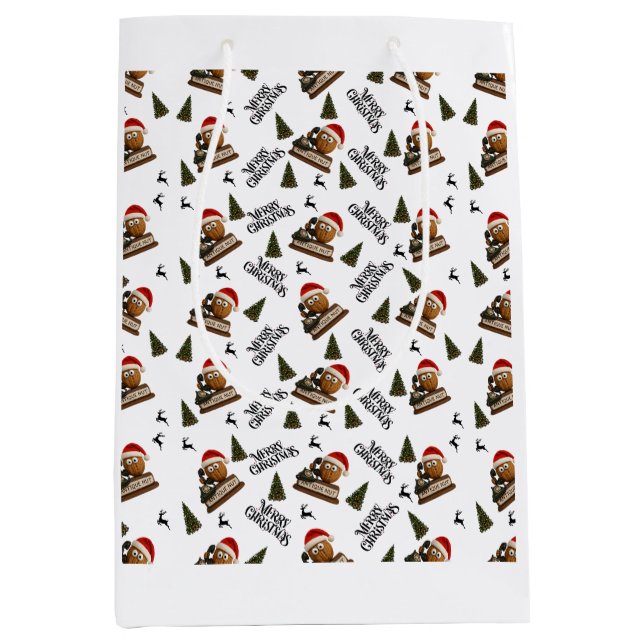 Bolsa De Regalo Mediana Antique Nut Christmas Wrapping Paper (Anverso)