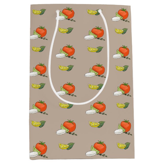 Bolsa De Regalo Mediana Aperitivo italiano Caprese Chef Foodie Bride Gift (Anverso)