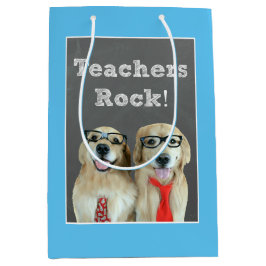 Bolsa De Regalo Mediana Aprecio del profesor del golden retriever