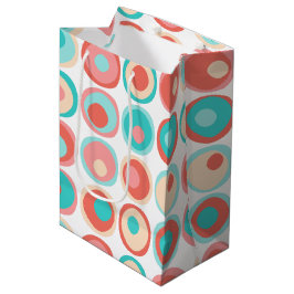Bolsa De Regalo Mediana Aqua Coral Circles