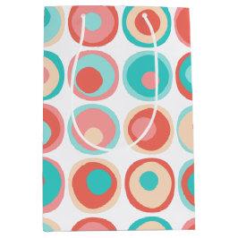 Bolsa De Regalo Mediana Aqua Coral Circles