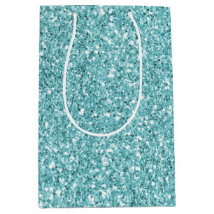 Bolsa De Regalo Mediana Aqua Glitz Purpurina
