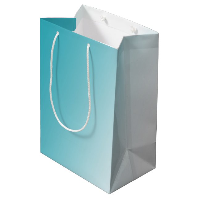 Bolsa De Regalo Mediana Aqua White Ombre (Angulo reverso)
