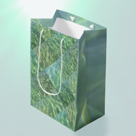 Bolsa De Regalo Mediana Aquamarine Seafoam Aqua Water Patwork