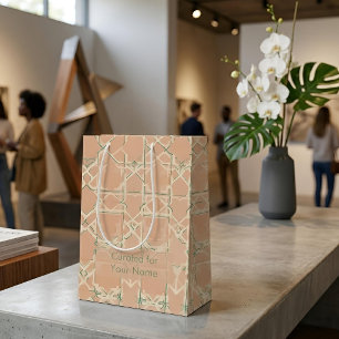 Bolsa De Regalo Mediana Arabesco Terroso   Terracota y Salvia