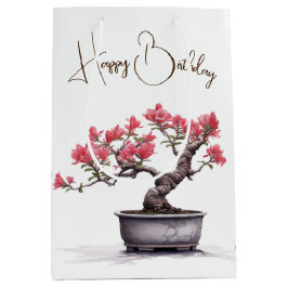 Bolsa De Regalo Mediana Árbol Bonsai De Cumpleaños