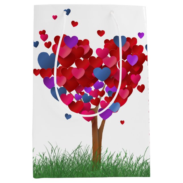 Bolsa De Regalo Mediana Árbol cardíaco con hierba (Anverso)